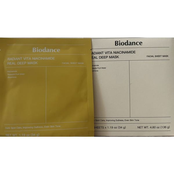 BIODANCE strålande vita niacinamid riktig djupmask - 4 paket