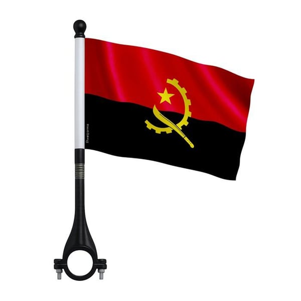 Angola Cykelflagga i Polyester – 14 x 21 cm – Cykelflagga – 5 stycken