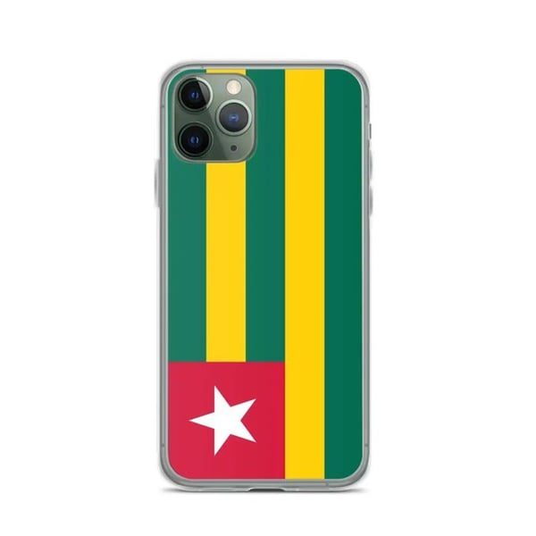 Mobilskal – Togos flagga – Kompatibel med iPhone 11 Pro – Flexibelt fodral – Stöttåligt och chockresistent – Silikon – Pixelforma