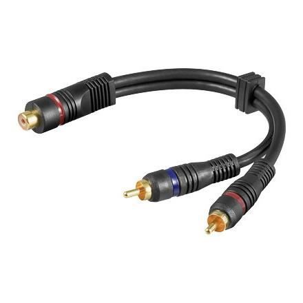 RCA-kabel - WENTRONIC - AVK 308-0020 - 0,2 m - Guldpläterad kontakt - Ljud