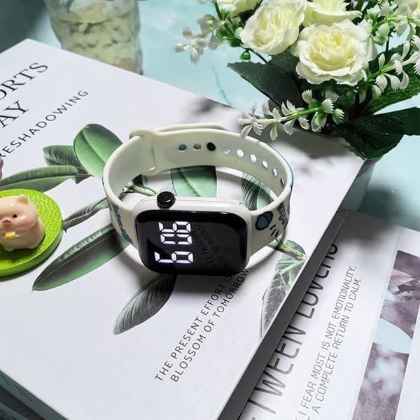LED-digitalur - Barn - Rosa - Rund - Trendig