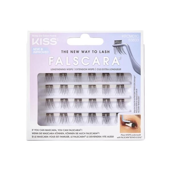 Falska ögonfransar - Kiss - Flascara Wisps - Multipack x24 - Lätt att applicera - Svart