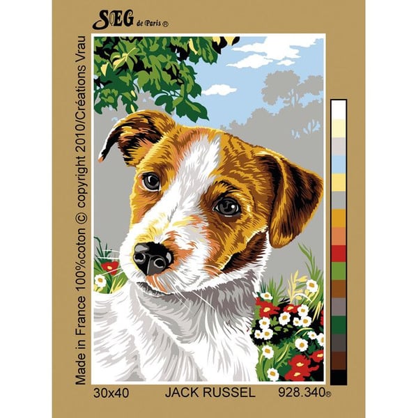Antik canvas Jack russel 30x40cm