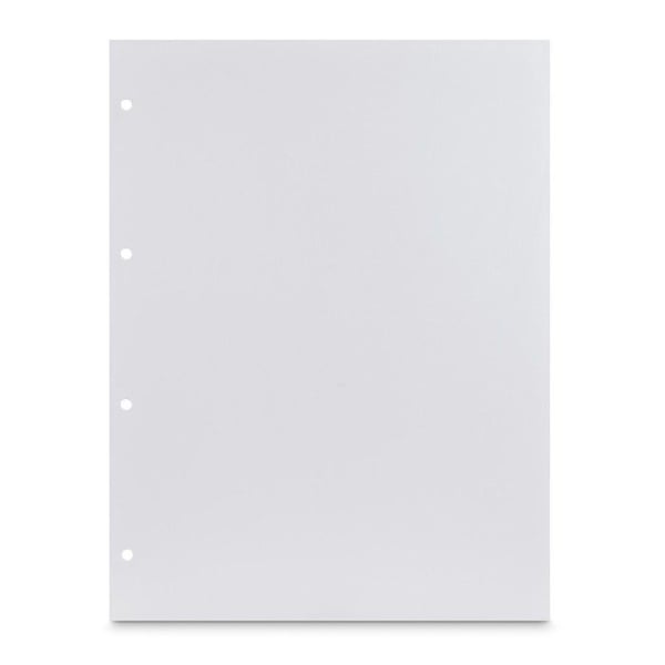 Kartongfoto, 23,3 x 31 cm, perforerad, 25 ark, vit