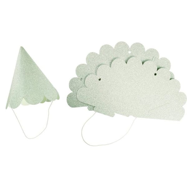 MégaCréa DIY - Spetsig hatt för fest Silverglittrig 11,5 cm 4 stycken