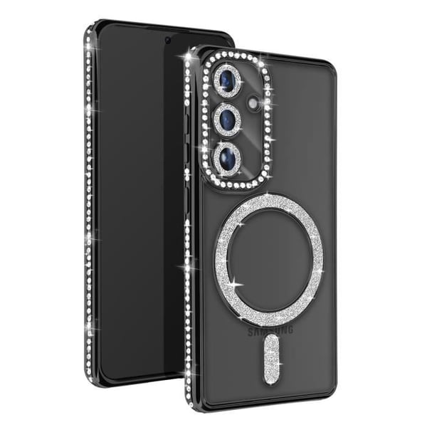 Coque - AVIZAR - Samsung Galaxy S24 - Rigid - Strass - Kompatibel med MagSafe