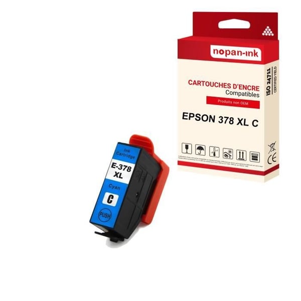 NOPAN-INK - x1 Patron EPSON 378XL - 378 XL C kompatibel med Epson Expression Photo HD XP-15000, XP-8000, XP-8005, XP-8500