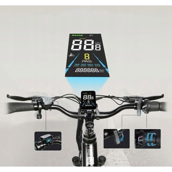 SAMEBIKE - RS-A01 Pro-T - Elcykel - Motor 500W - Batteri 36V 15Ah - Max Hastighet 25km/h - 90KM Räckvidd - Vit