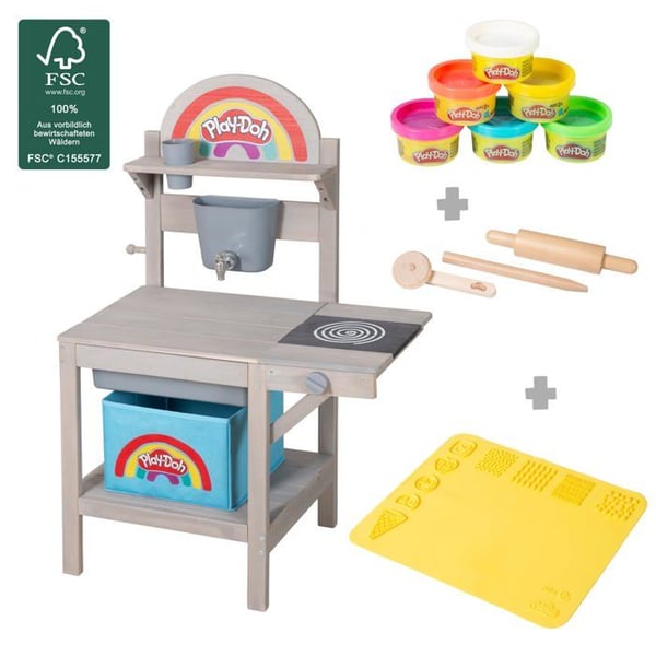Kök Utomhus ROBA x Play-Doh med 6 Burkar Modellera + Tyggslå och Tillbehör - Kreativ Leksak från 3 År