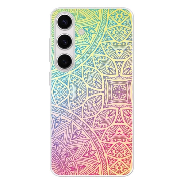 Silikonskal med förstärkt tryck kompatibel med Samsung Galaxy S24 Mandala Pastell