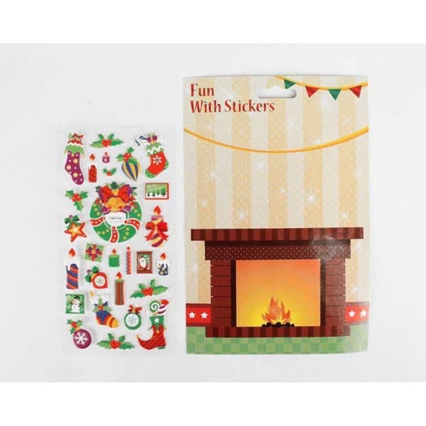 MégaCréa DIY - Julkort Barn 14x18cm med Klistermärke Kamin