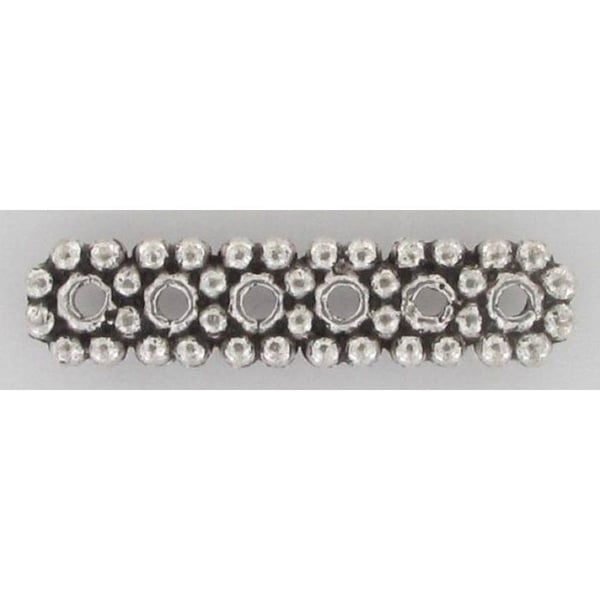 MégaCréa - Metallpärla Barette delare 6 rader Silver 10 stycken
