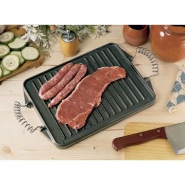 Rektangulär gjutjärnsplancha - - 47 x 27 cm - för gaseldar eller grillglöd