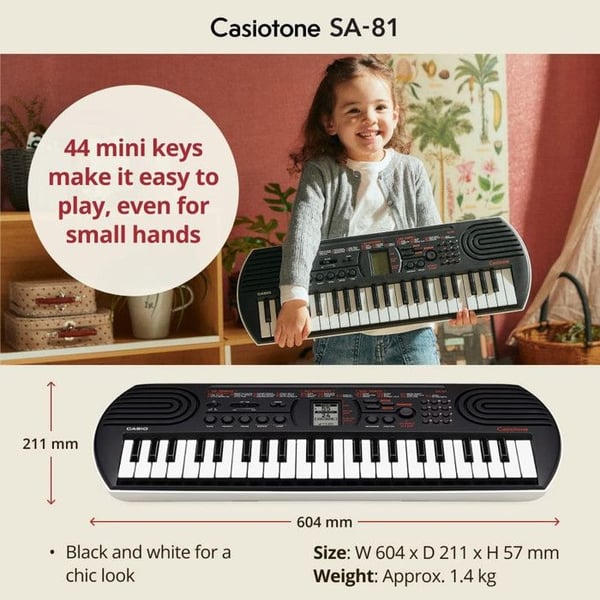 Casio SA-81 Klaviatur med dynamiskt anslag