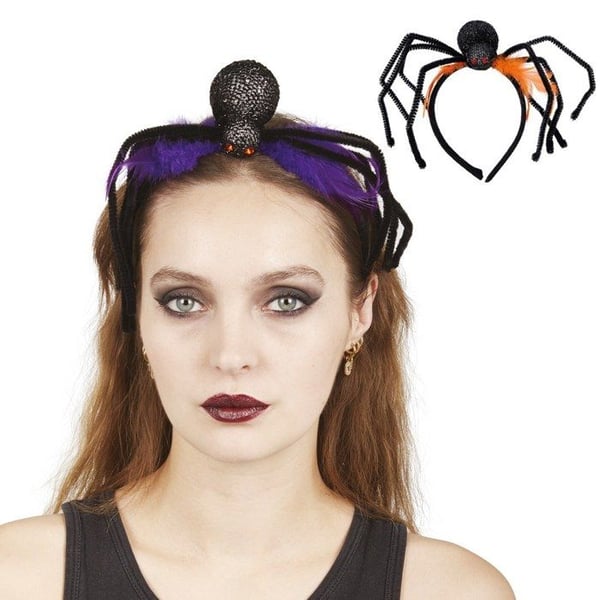 Spindel-hårband - LILLA CLOWN - Slumptäck färg - Unisex - Vuxen - Orange/Lila