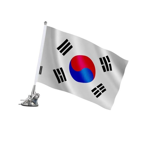 Sugstång – Sydkoreas flagga – 27 x 35 cm – Polyester – Rostfritt Stål – Pixelforma