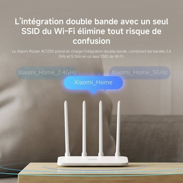 Xiaomi AC1200 Router - Dual Band (2,4 GHz / 5 GHz) - Wi-Fi 5 (802.11ac) - Gigabit Ethernet - Vit