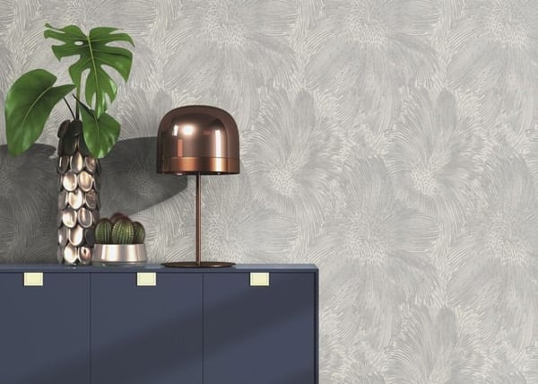 papper utan lim 509250 tapet blommor floral 53 x 1005 cm Rasch Selection grå