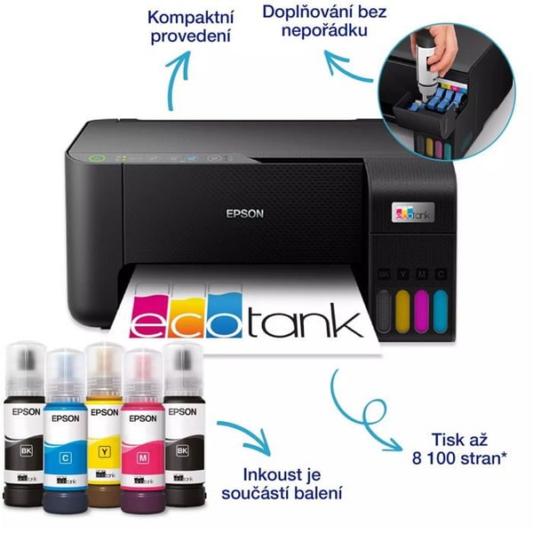 Monitoimitulostin - Epson - EcoTank L3270 - Mustesuihku - A4 - WiFi