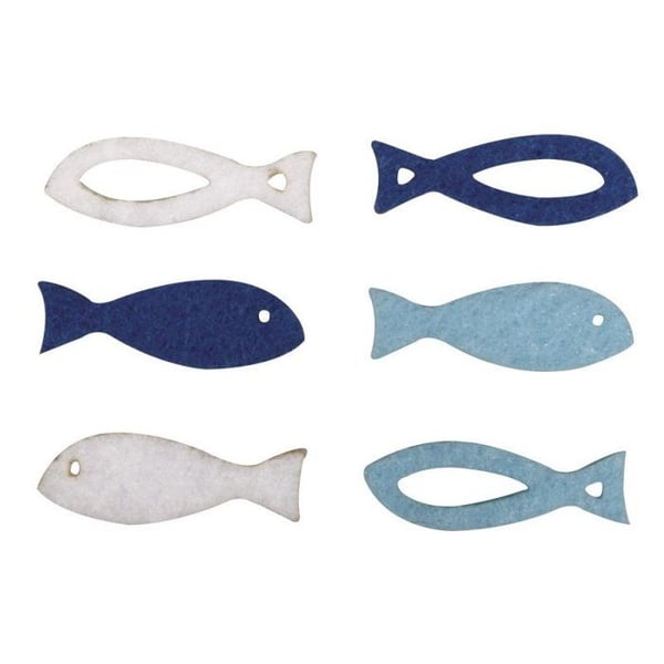 Miniatyrfiltspennor Fiskar 2 sorter, 2,5x0,8x0,3cm, 3 färger varje, 36 st