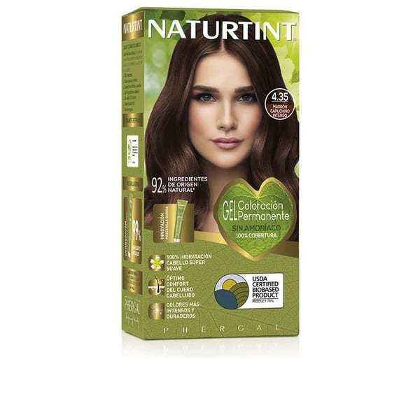 Färgning utan ammoniak NATURTINT n° 4.35 - Mörk Kaffe Latte Intense 170 ml