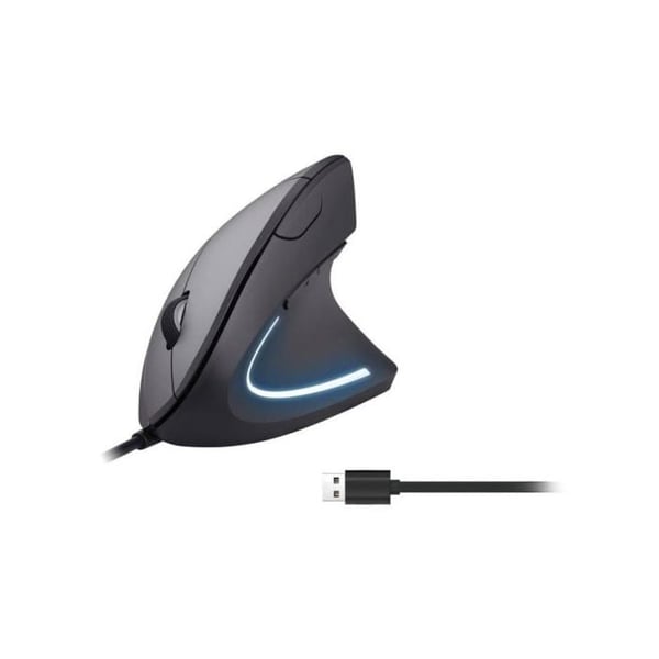 Mus Utrustning 245118 USB kabel 3200 DPI svart ergonomisk vertikal design