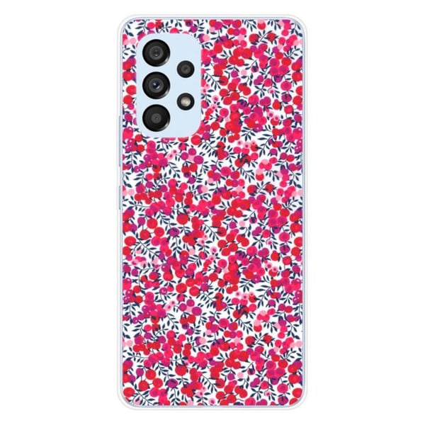 1001Coques - Silikonfodral kompatibelt med Samsung Galaxy A53 5G - Liberty Wiltshire röd mönster - Originaldesign tryckt i Frankrike