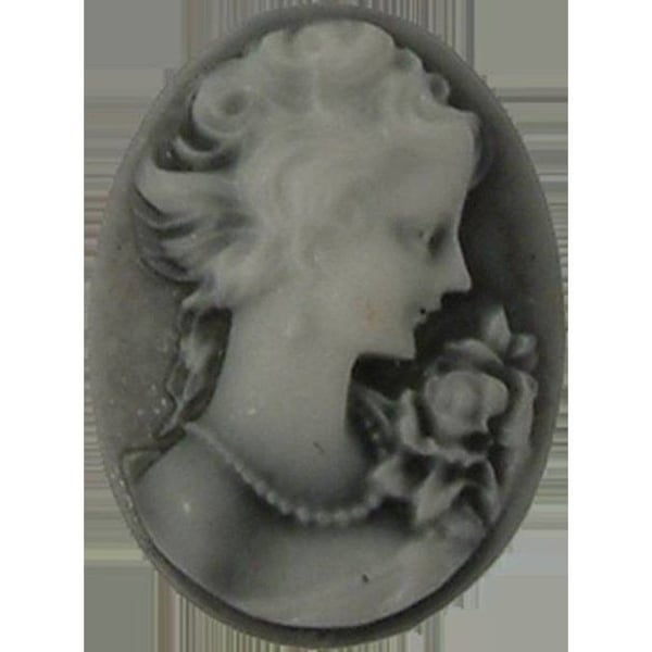 MégaCréa - Oval cameo i resin Aschfärgad 23 x 17 mm