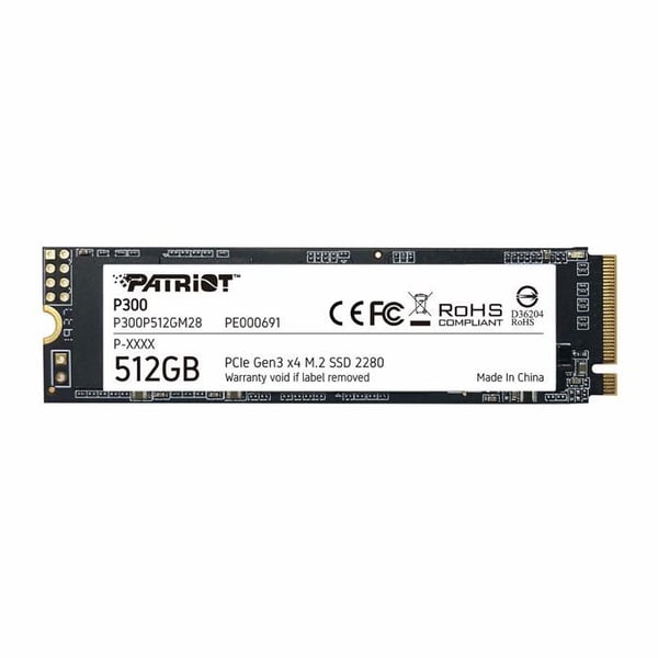 Patriot P300 512GB M.2 2280 PCI-E X4 GEN3 NVME Solid State Drive (P300P512GM28)
