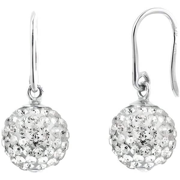 Dinglar örhängen - LOVA LOLA VAN DER KEEN - 925 Sterling Silver - Vita kristaller - Kroksystem