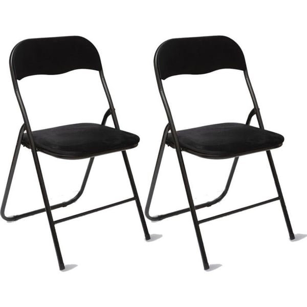 Set med 2 Atmosphera "Easy" sammetsfällbara stolar - Svart
