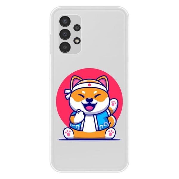 Tryckt silikonfodral som är kompatibelt med Samsung Galaxy A13 4G Shiba ninja