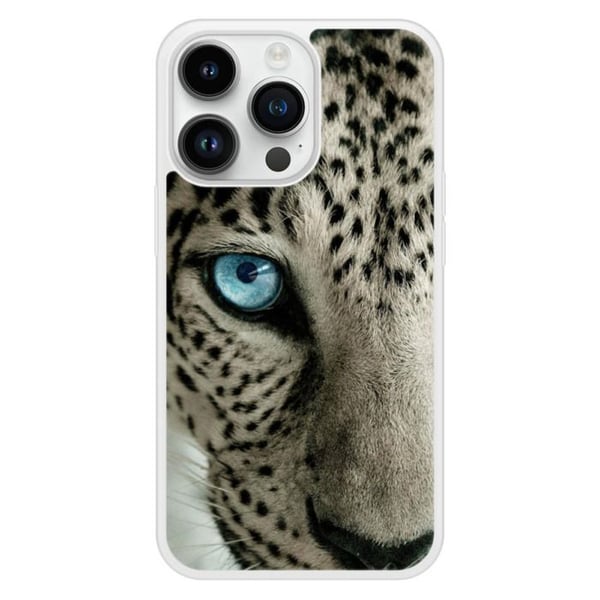 Förstärkt silikonfodral med tryck kompatibelt med Apple iPhone 14 Pro Leopardöga