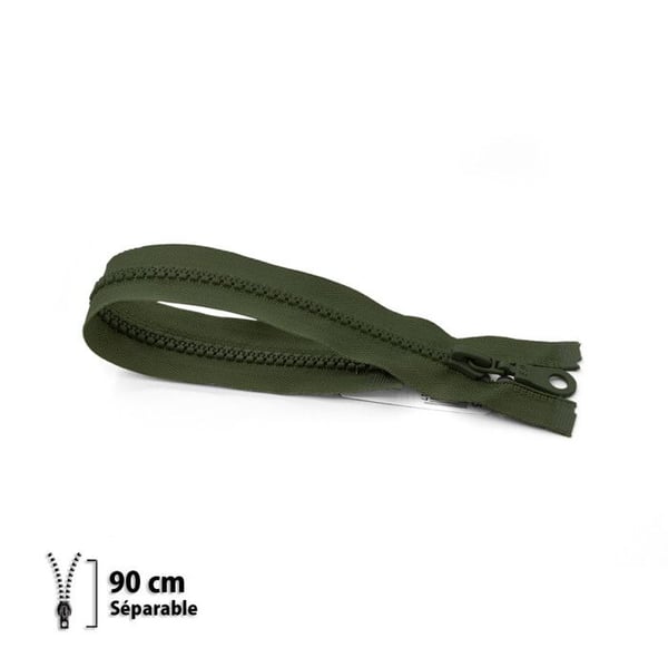 Fermeture éclair Z54 - formad 6mm avtagbar - 90 cm