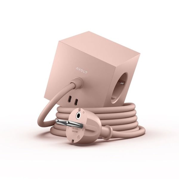 Multiprise Square 1 Usb-c 30W, 1.8M AVOLT Rosa