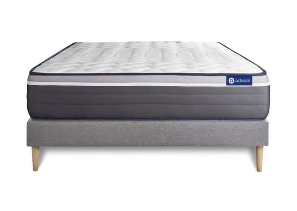 Madrass- och boxspringset 150x190 cm - ActiMemo Plus - Boxspringkit grå