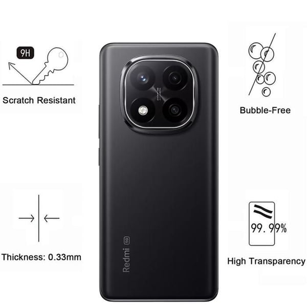 Härdat Glas för Xiaomi Redmi Note 14 PRO PLUS 5G och Kamera Skydd [Pack 2] Film Glas Skydd Phonillico®
