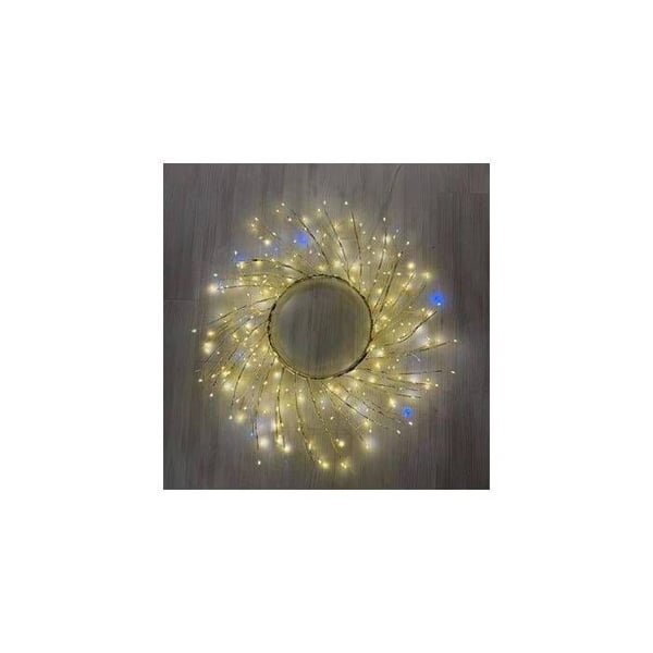 Lysende krone - LOTTI - Lindetræ - 260 mikro LED - Ø60cm - Varm og kold hvid