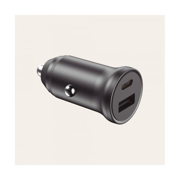 USB-bil laddare - KSIX - BXCRC20PD - Svart - Snabbladdning 20W - USB-A + USB-C