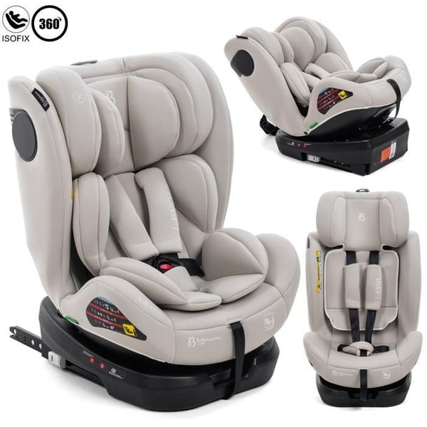 Bebelissimo - Isofix bilstol - roterande 360 ° - 40-150 cm - 0-36kg - i-Evol - beige