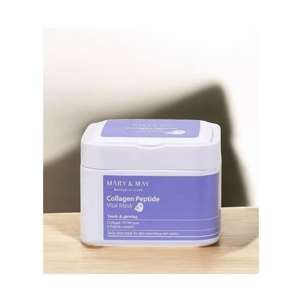 Mary&amp;May - Kollagenpeptid Vitalmask - Set med ansiktsmasker med kollagen och peptider 30 stycken/400 g
