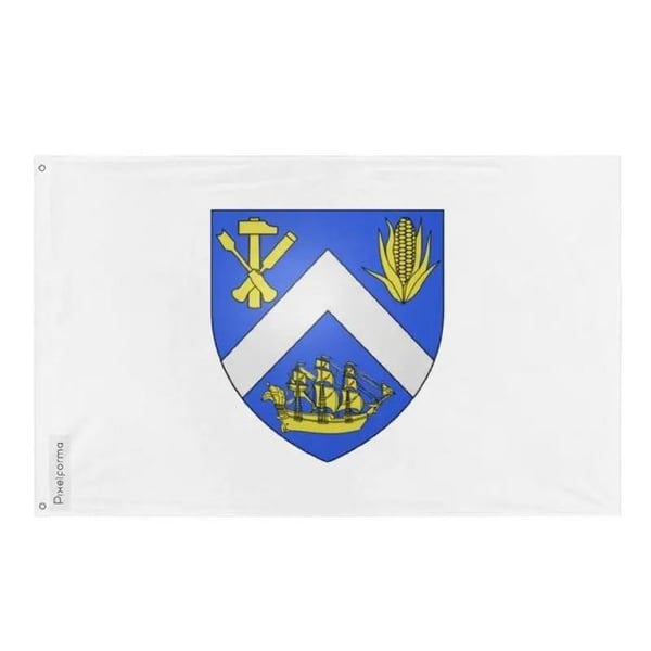Neuville Flagga – 64 x 96 cm – Hållbar Polyester – 2 Metalöglor – Inomhus / Utomhus – Pixelforma