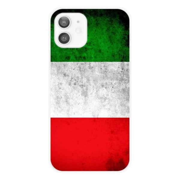 1001Coques - Silikonfodral kompatibelt med Apple iPhone 12 - Mönster italiensk flagga - Originaldesign tryckt i Frankrike