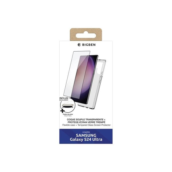 2 i 1 tillbehörspaket för Samsung Galaxy S24 Ultra BigBen Connected Transparent