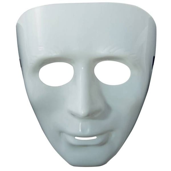 Hård vuxenmask - vit ansikte - LILLA CLOWN - re14252 - Blandet - Från 18 år