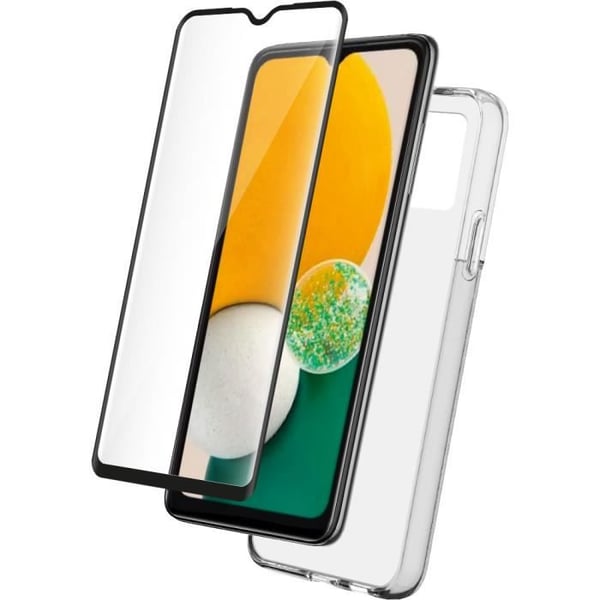 Pack - Bigben - Samsung Galaxy A13 4G - Transparent Fodral - Härdat Glas - Estetiskt Skydd