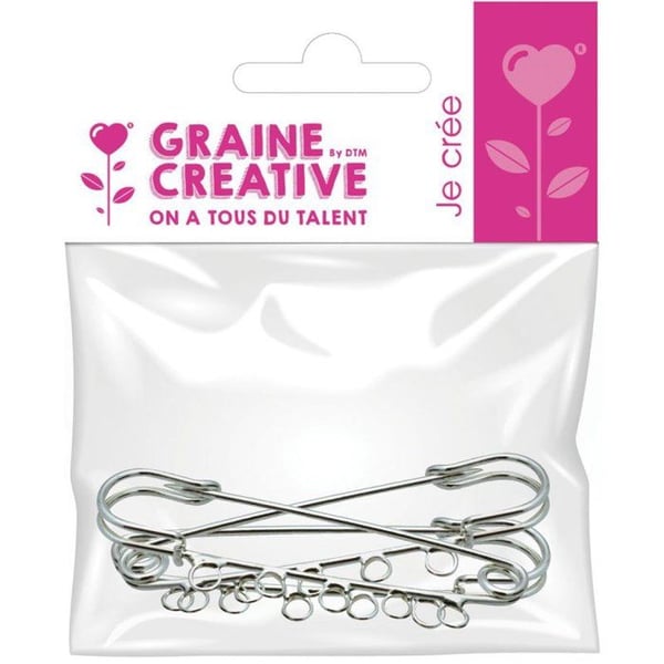 Graine Créative - 5-håls broscher i silver 3 stycken