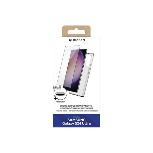 2 i 1 tillbehörspaket för Samsung Galaxy S24 Ultra BigBen Connected Transparent