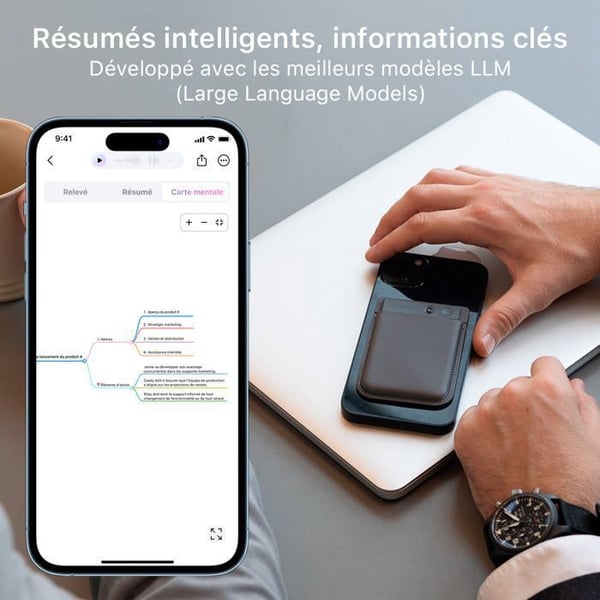 AI Röstinspelare - PLAUD - ANMÄRKNING - 64 GB - Transkription 112 Språk - Dubbelmikrofon