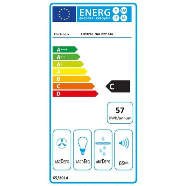 Electrolux LFP326S fläktkåpa - Grå - Kabelansluten - Optisk - Laptopmus